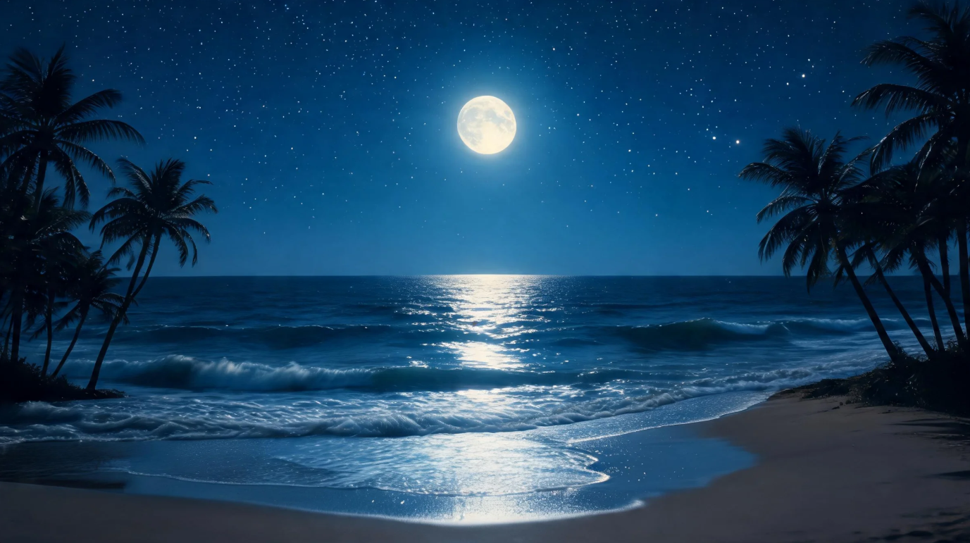 Playa por la noche visual