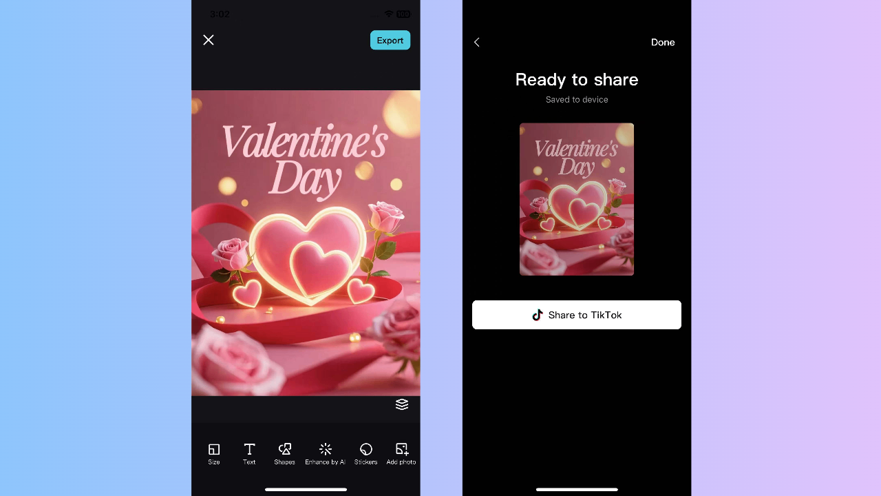 Export and share the poster
