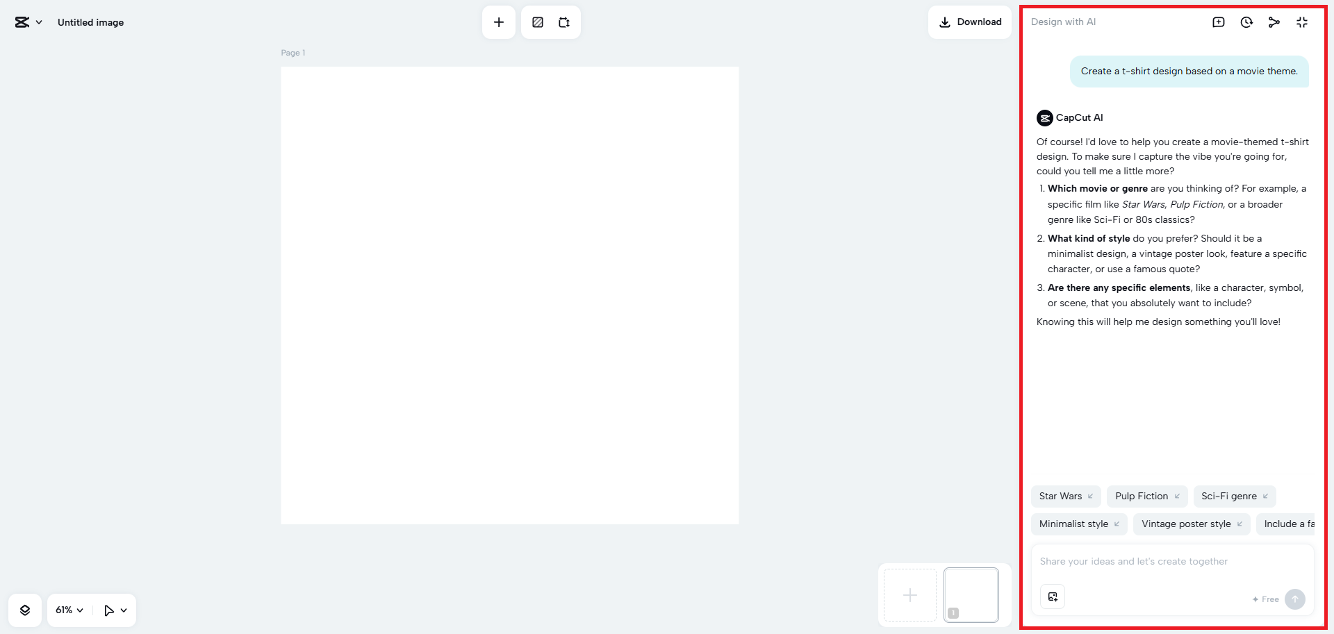 Enter your design creation prompt