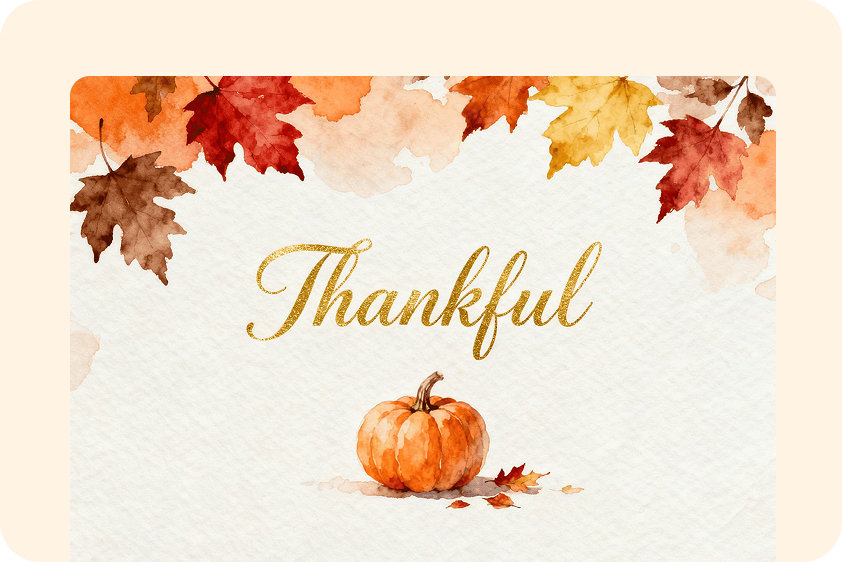 Kad Thanksgiving untuk perniagaan kecil