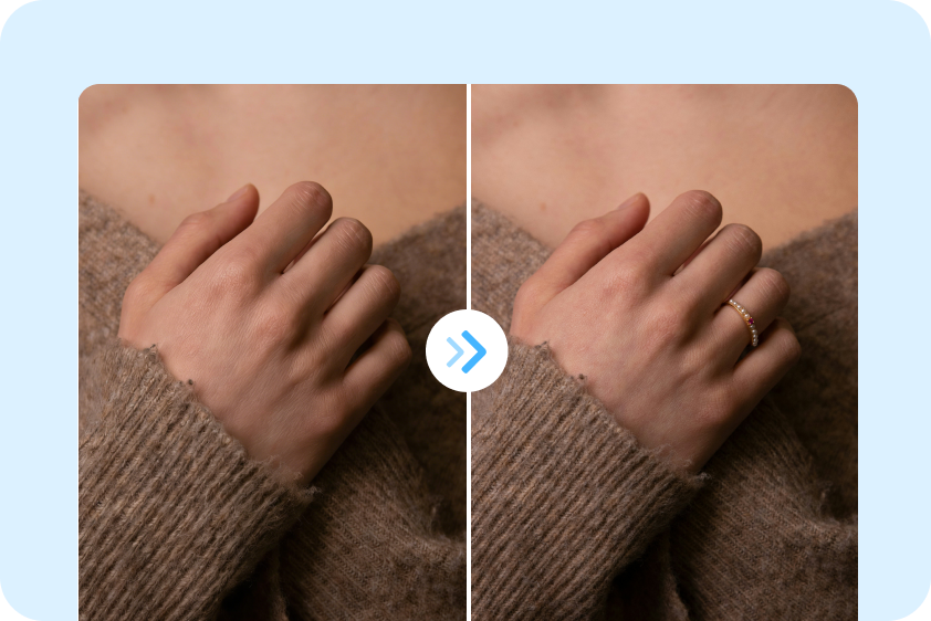 Engagement ring visual try on preview