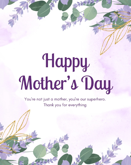 Floral watercolor Mother's Day card