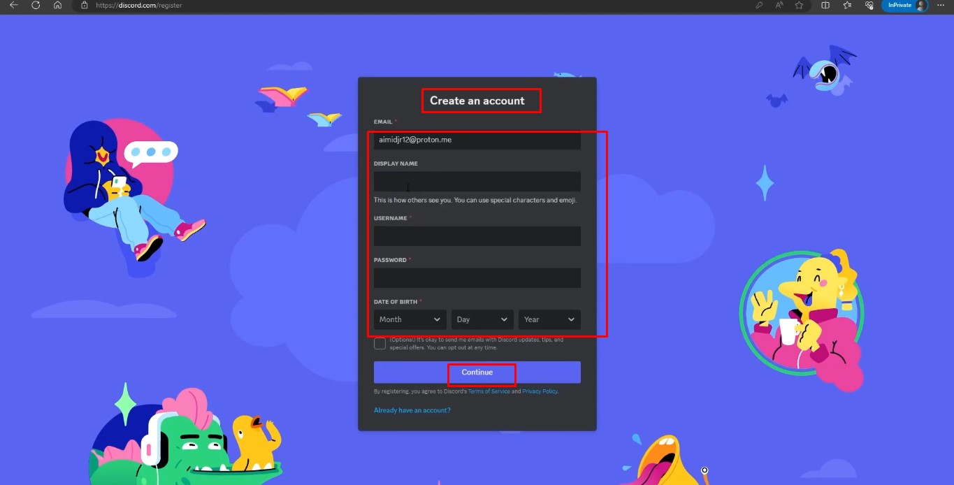 Create a Discord account
