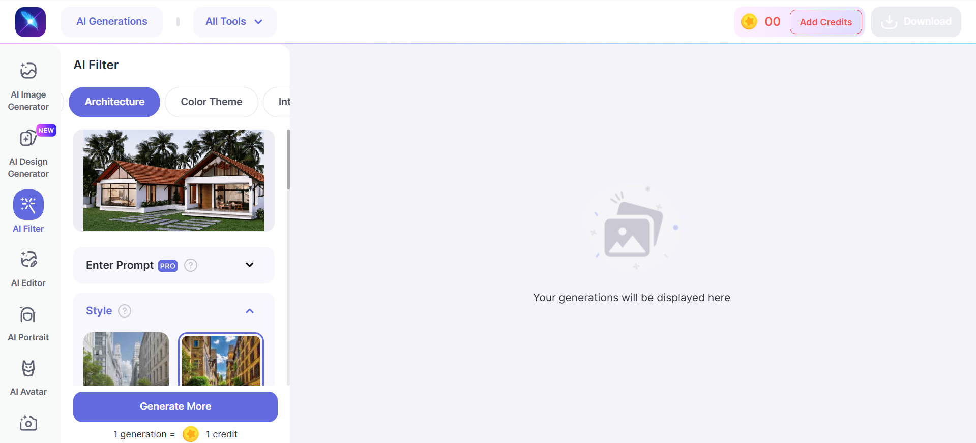 LightX AI ev dış tasarım aracı