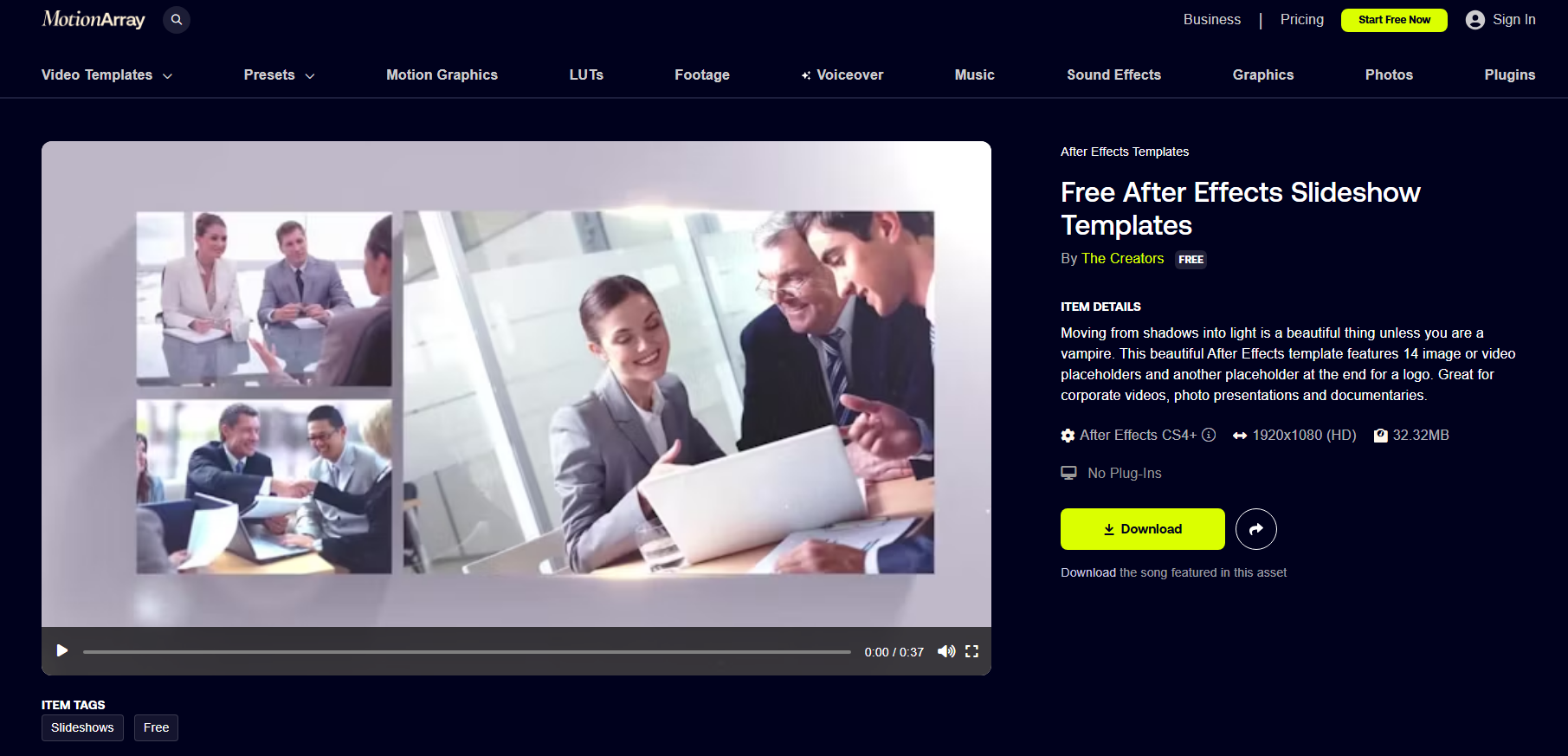 Motion Array After Effects photo slideshow template
