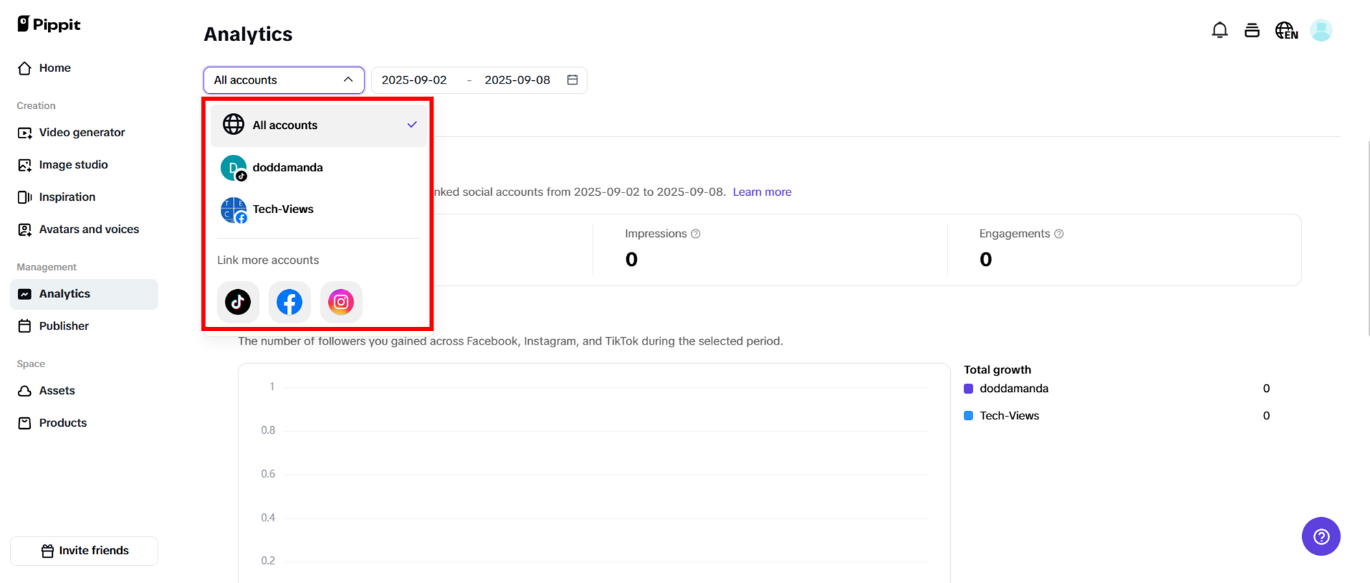 Switch between accounts