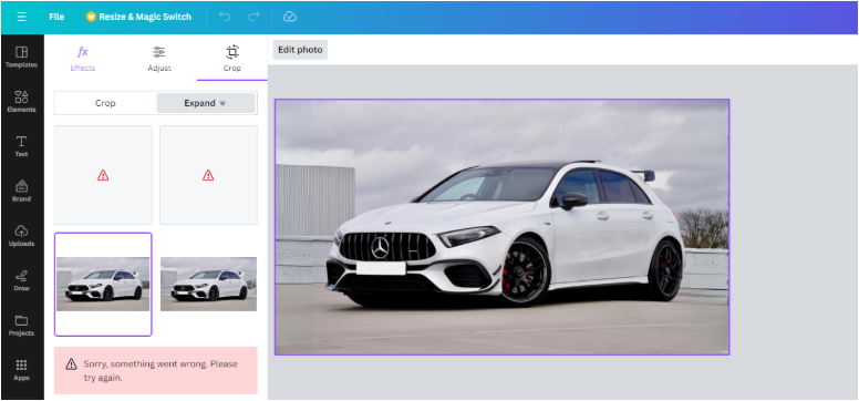 Finalizing the results from Canva image expander