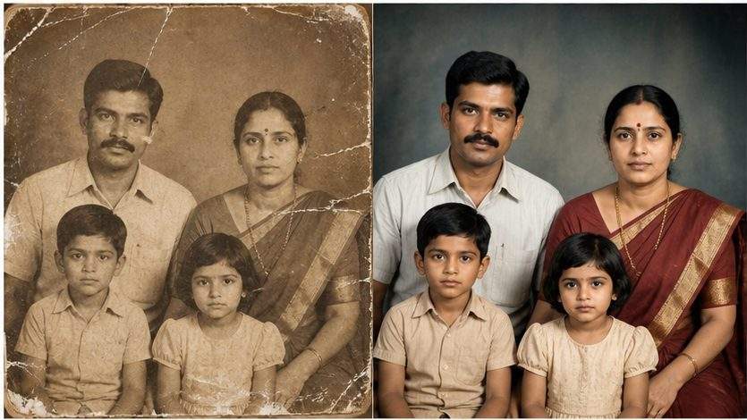 Old Photo to New Photo AI Prompt example 1