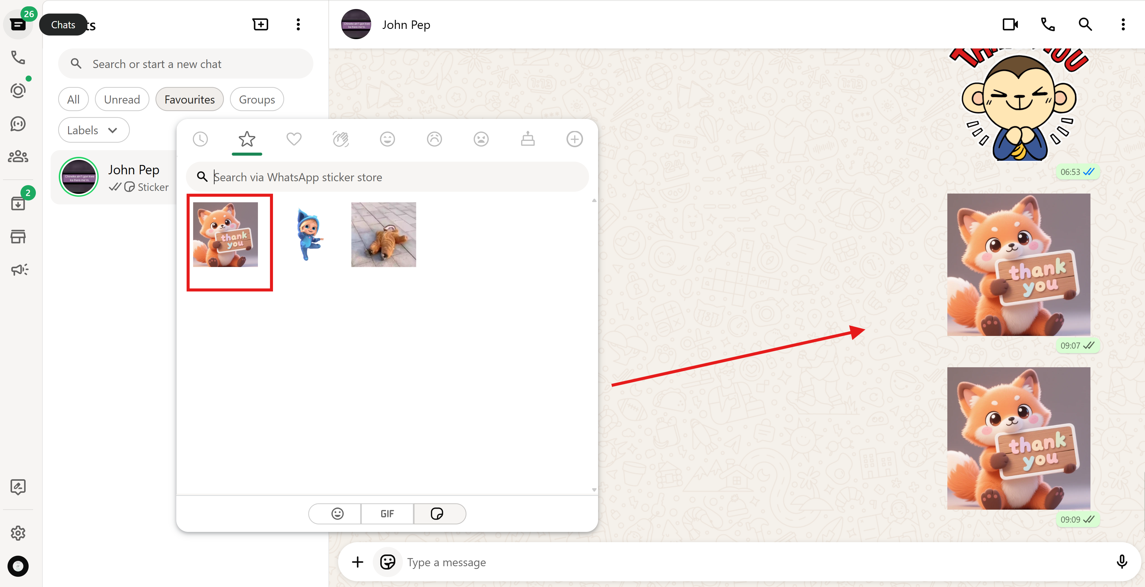 Thank You sticker for WhatsApp