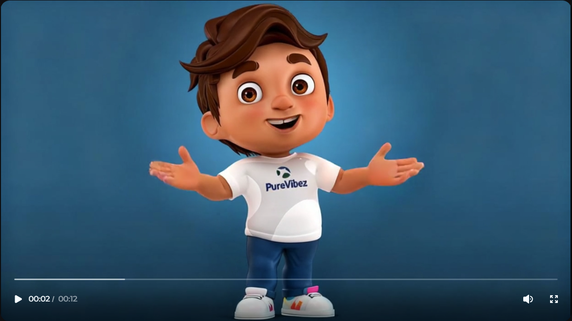 Contação de história do mascote da marca