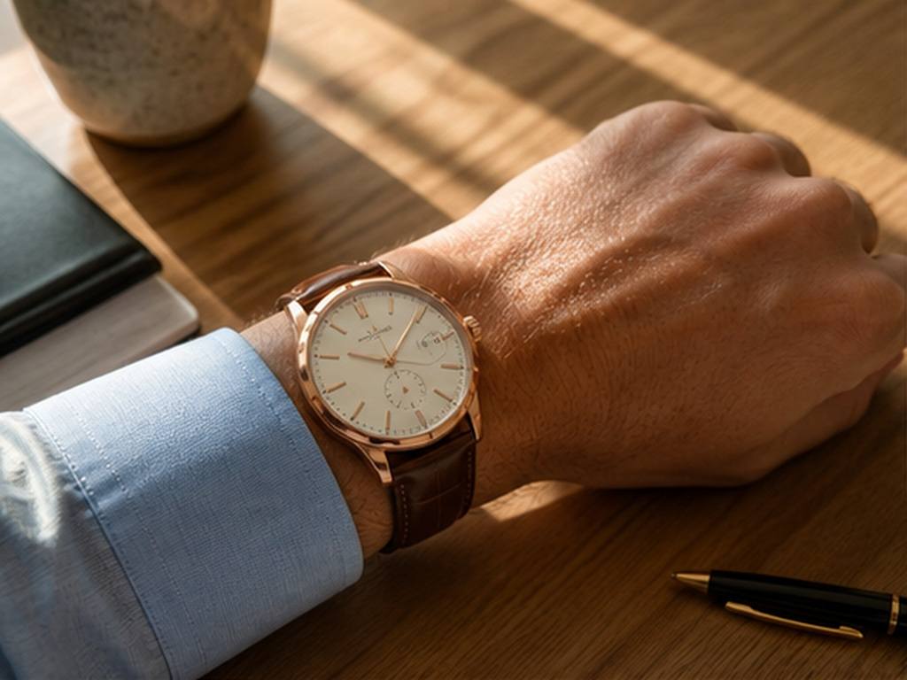 Virtuelle Uhr Anprobieren Video Prompt Beispiel 1 - Klassische Lederuhr