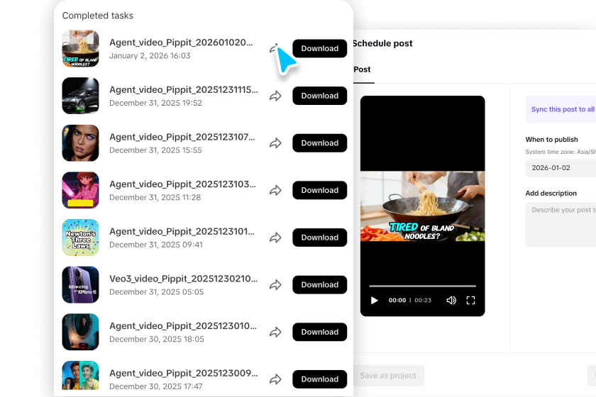 Preview, publish or download 