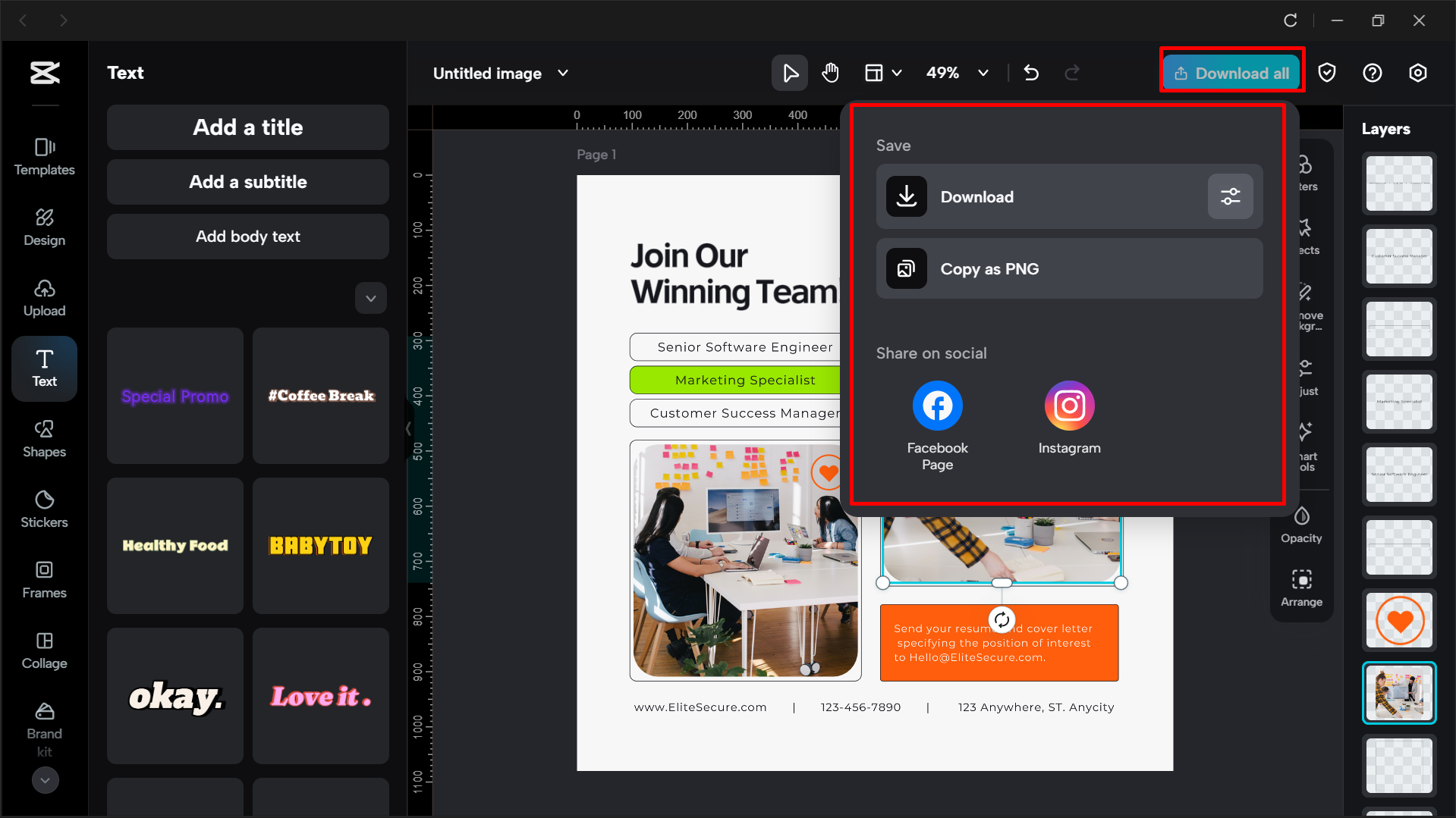 Exporting the LinkedIn post from the CapCut desktop video editor