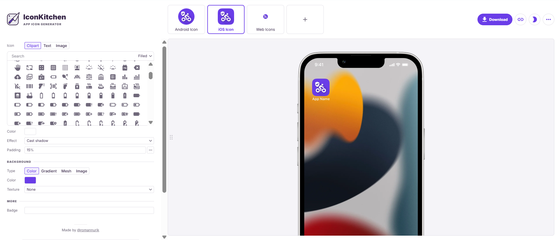 Apple icon design with Icon Kitchen