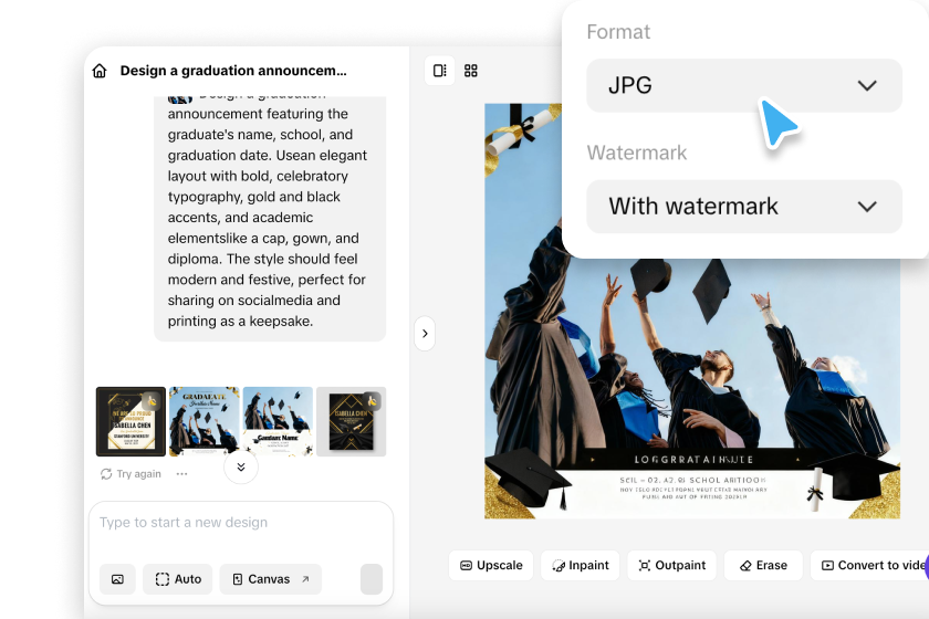 Finalize and download