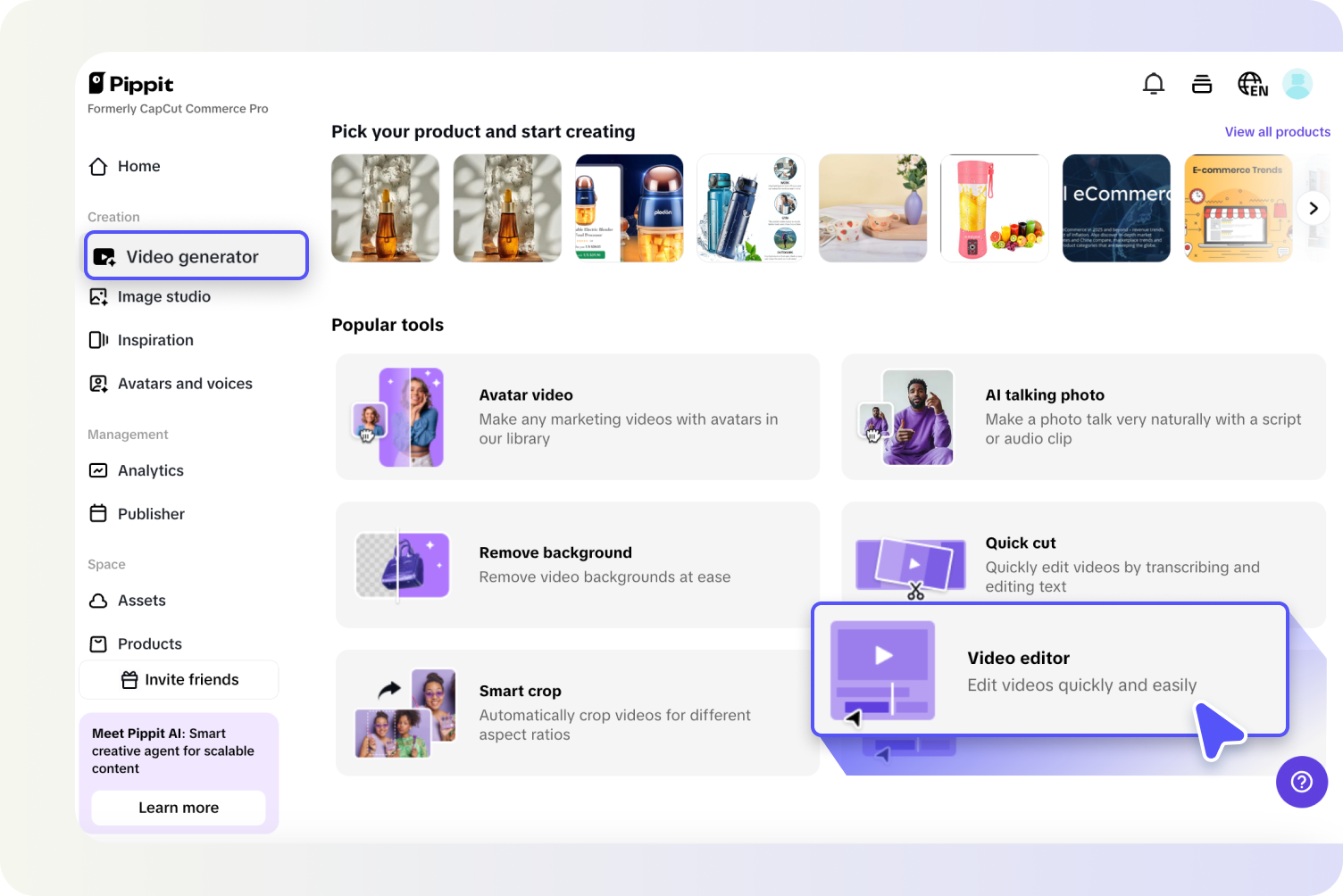 Open Video editor and upload your video