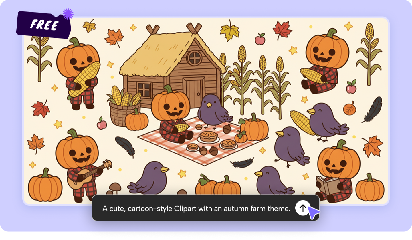 Gerador de clipart grátis: Projete clipart elegante em segundos