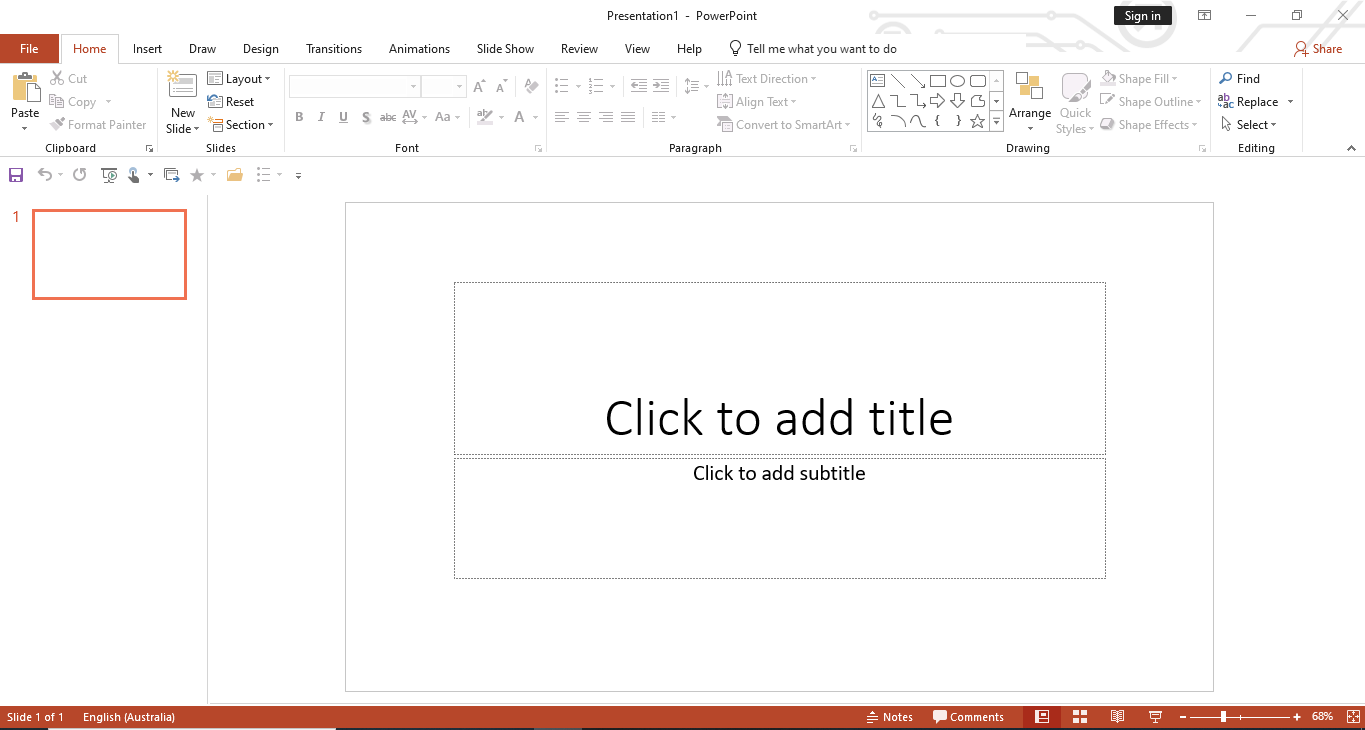 在 PowerPoint 中建立空白投影片