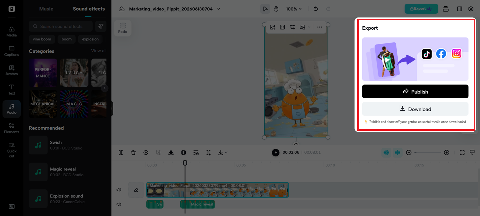 Preview and download