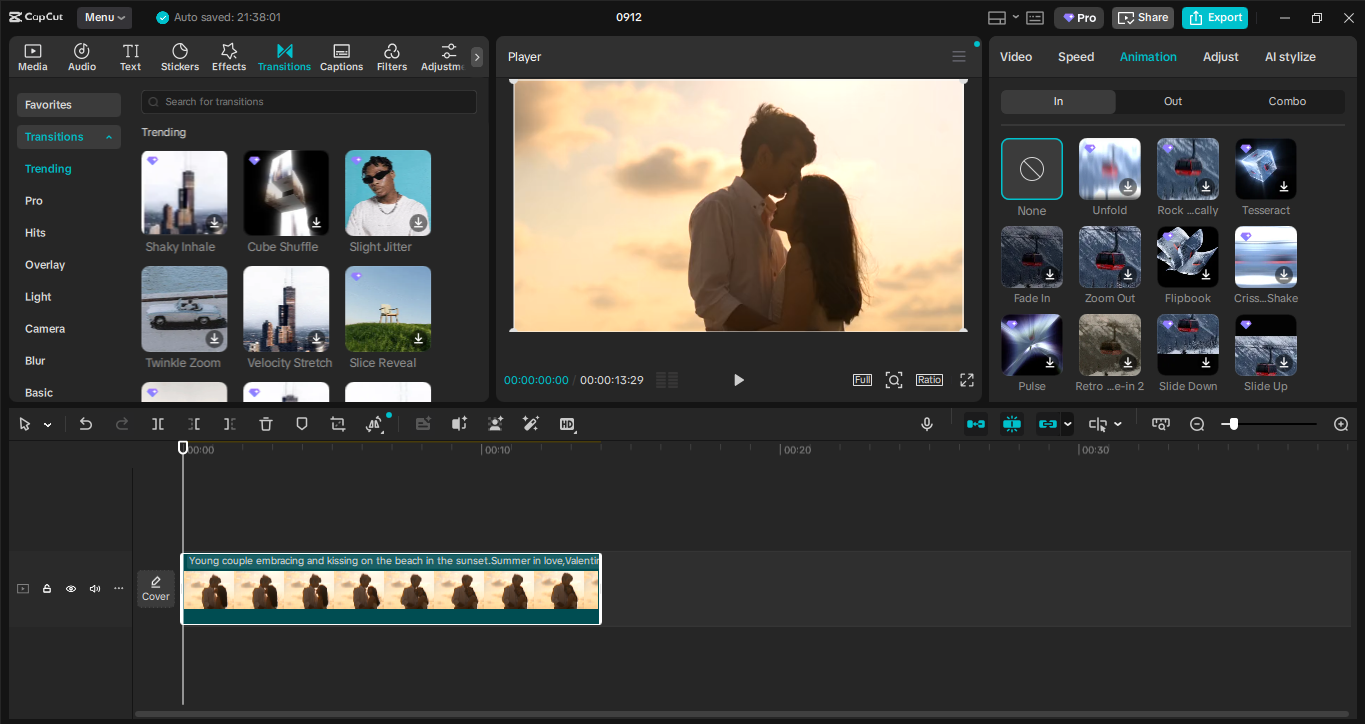 Interface ng CapCut desktop video editor