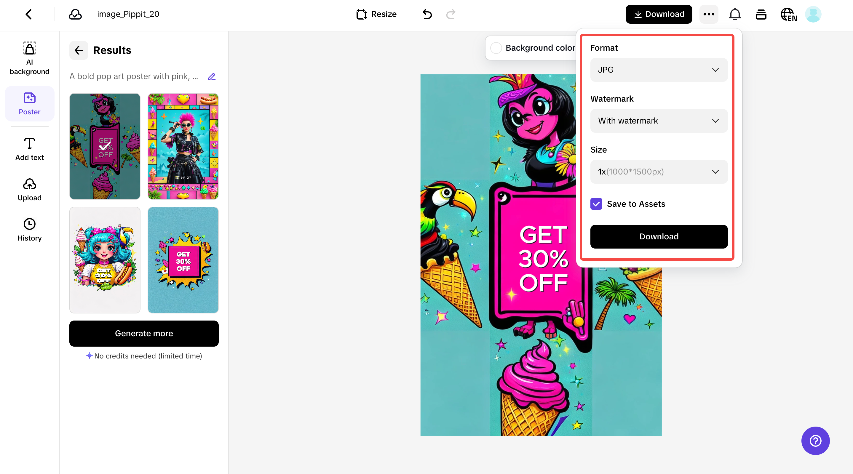 Export and share