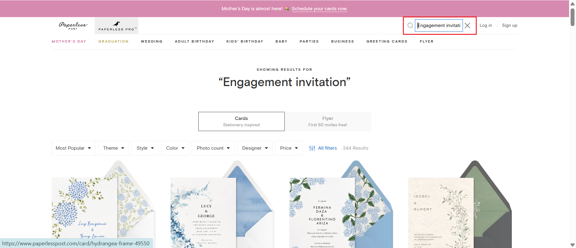 engagement invitations