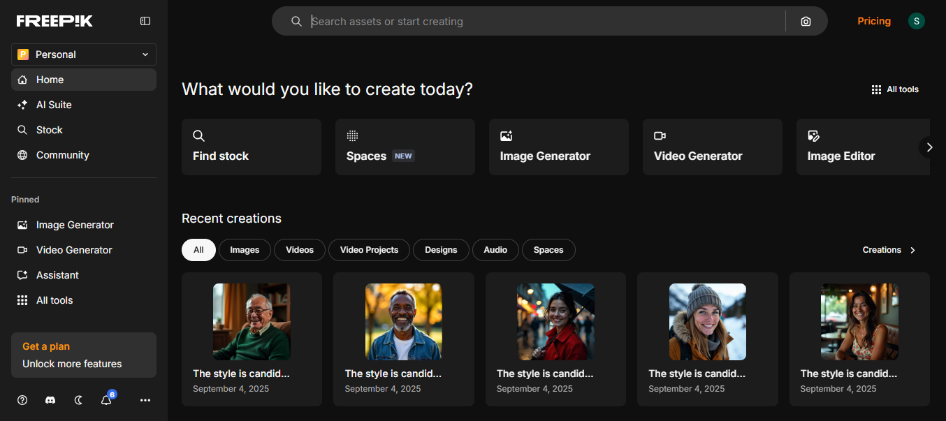 Freepik AI Suite para designers