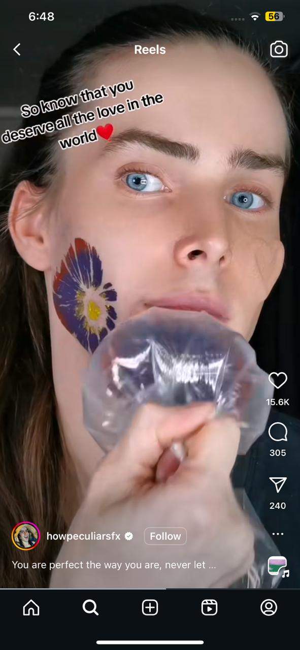 Behind-the-scenes video of a makeup artist preparing for a shoot