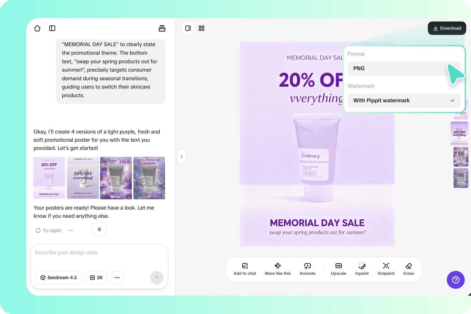 Customize and download