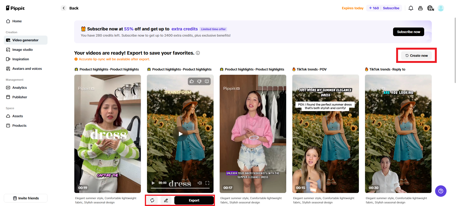 Select your preferred video