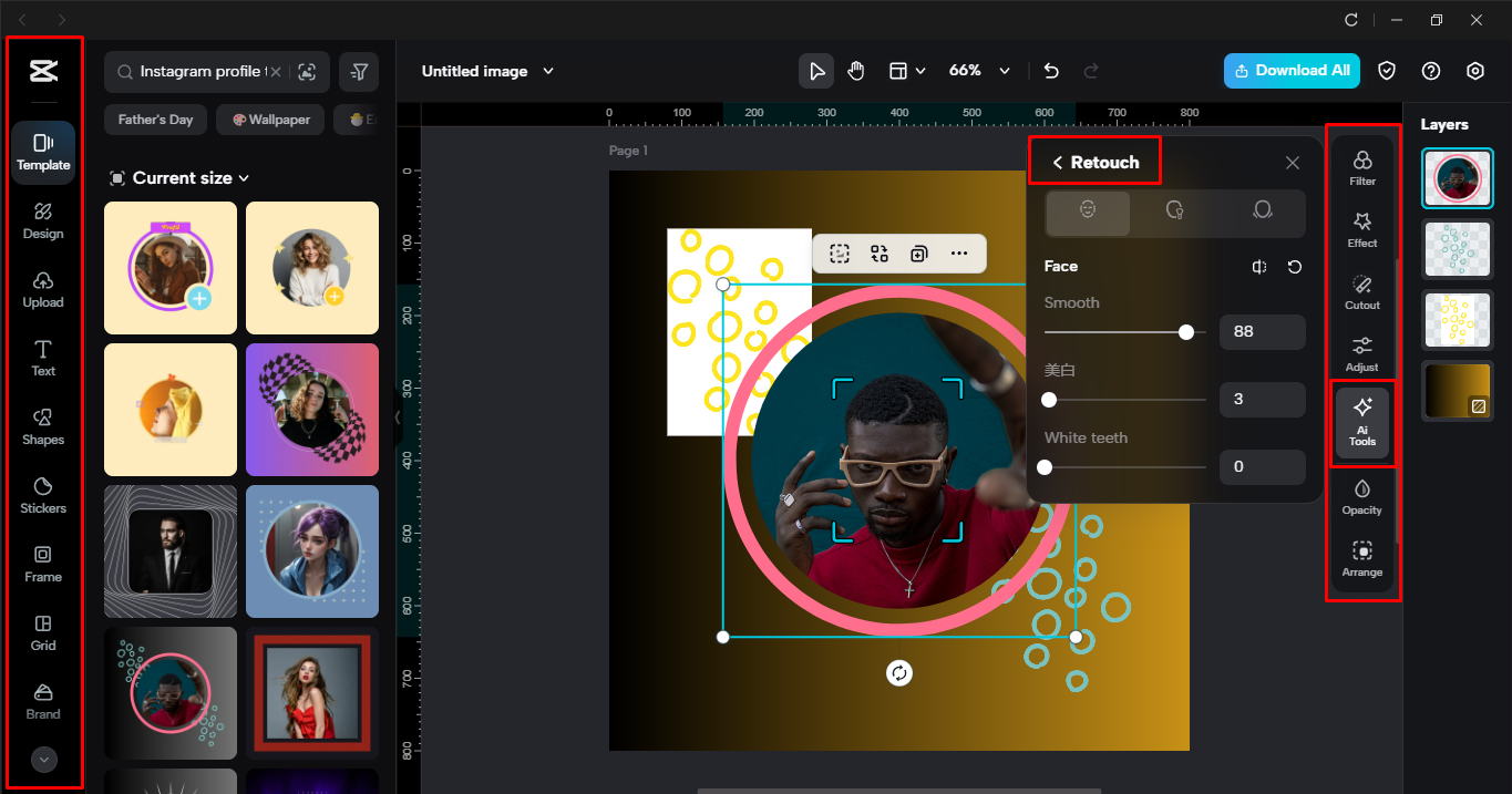 Enhancing the image in the CapCut desktop video editor