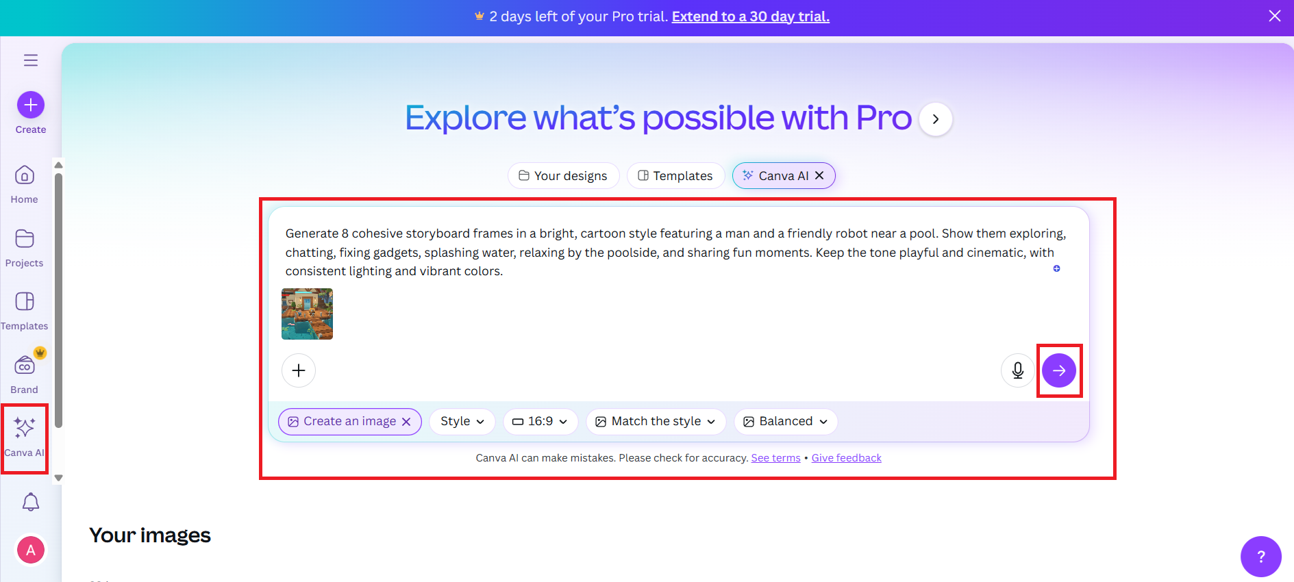 Upload a reference image or enter a prompt