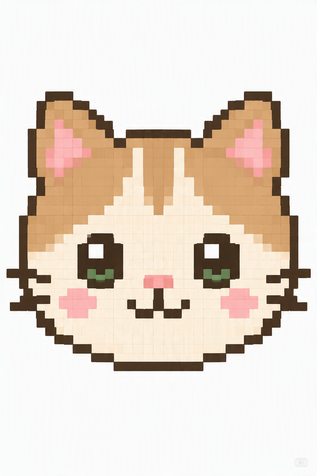 AI perler beads cat face pattern image generated by Pippit