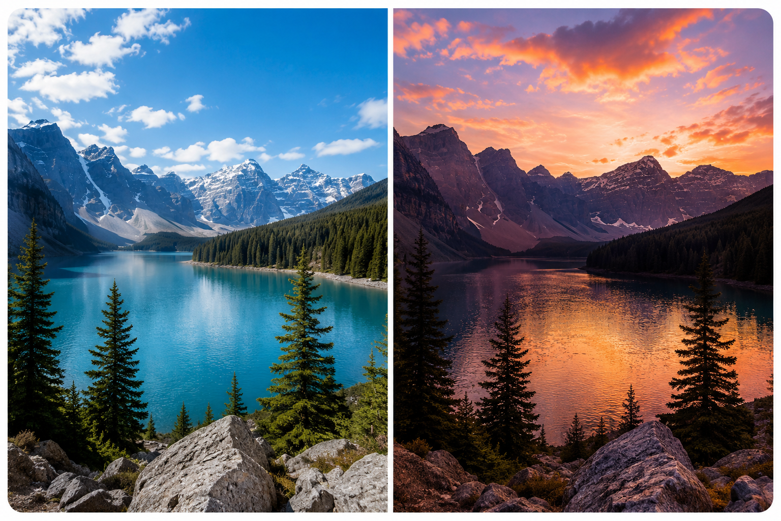 Example of a side-by-side photo layout