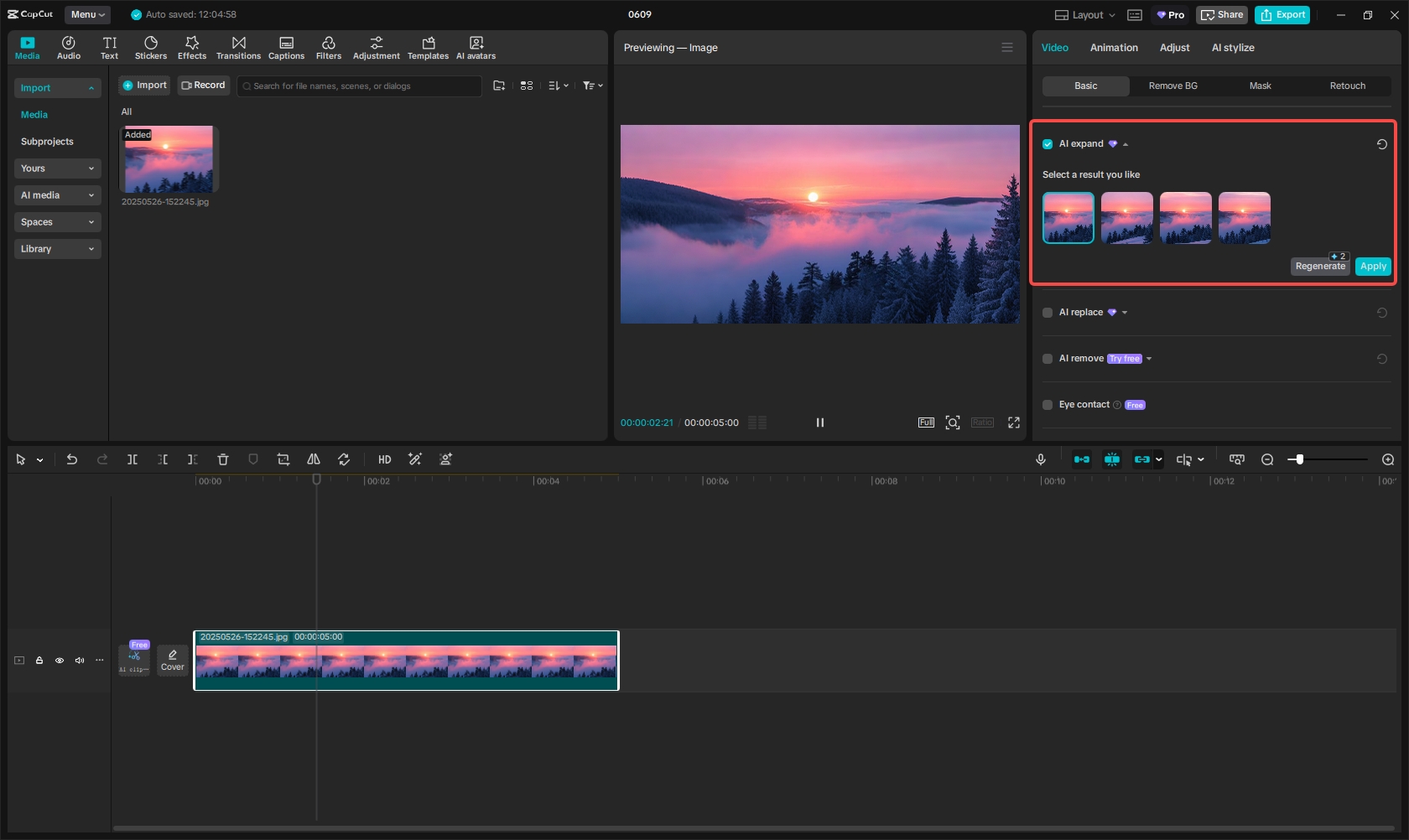 Das gestreckte Bild generieren