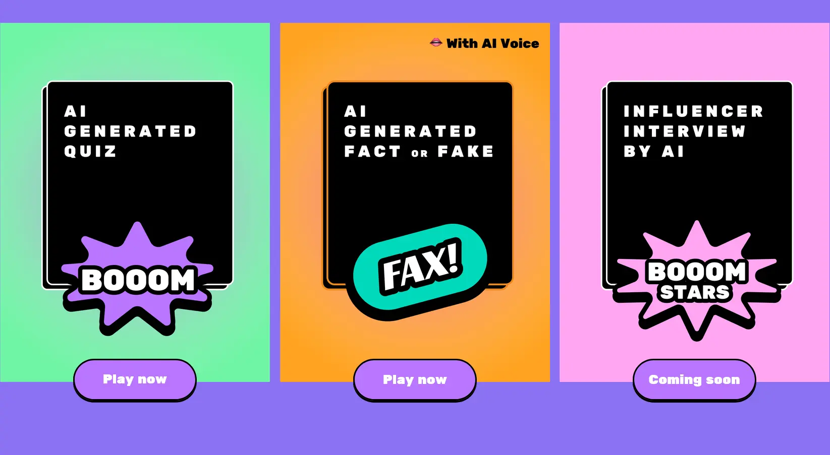 Booom.ai викторина битва генеративный AI видео игры вызов