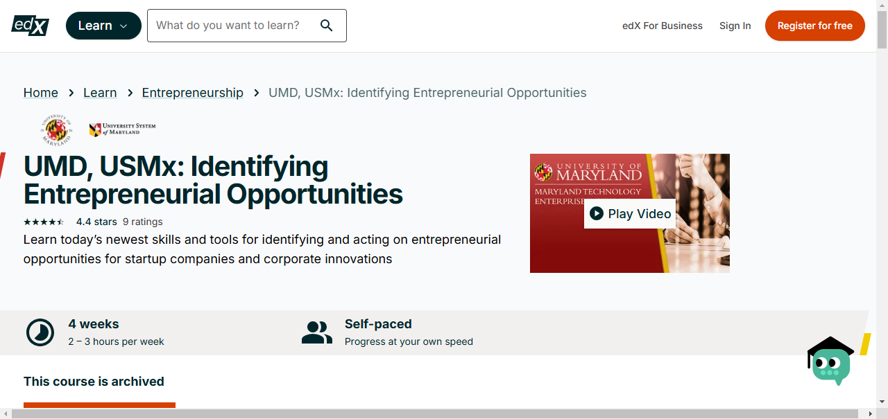 Identifying Entrepreneurial Opportunities online course