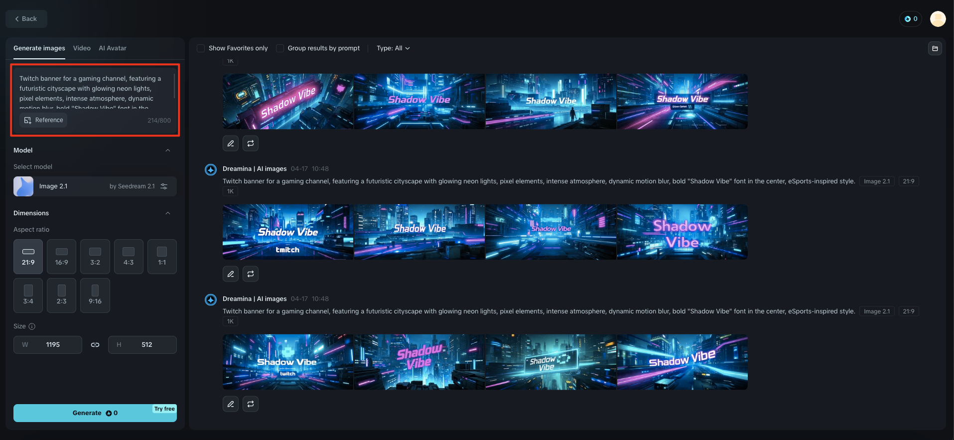 Trabalhos Free Twitch banner maker: