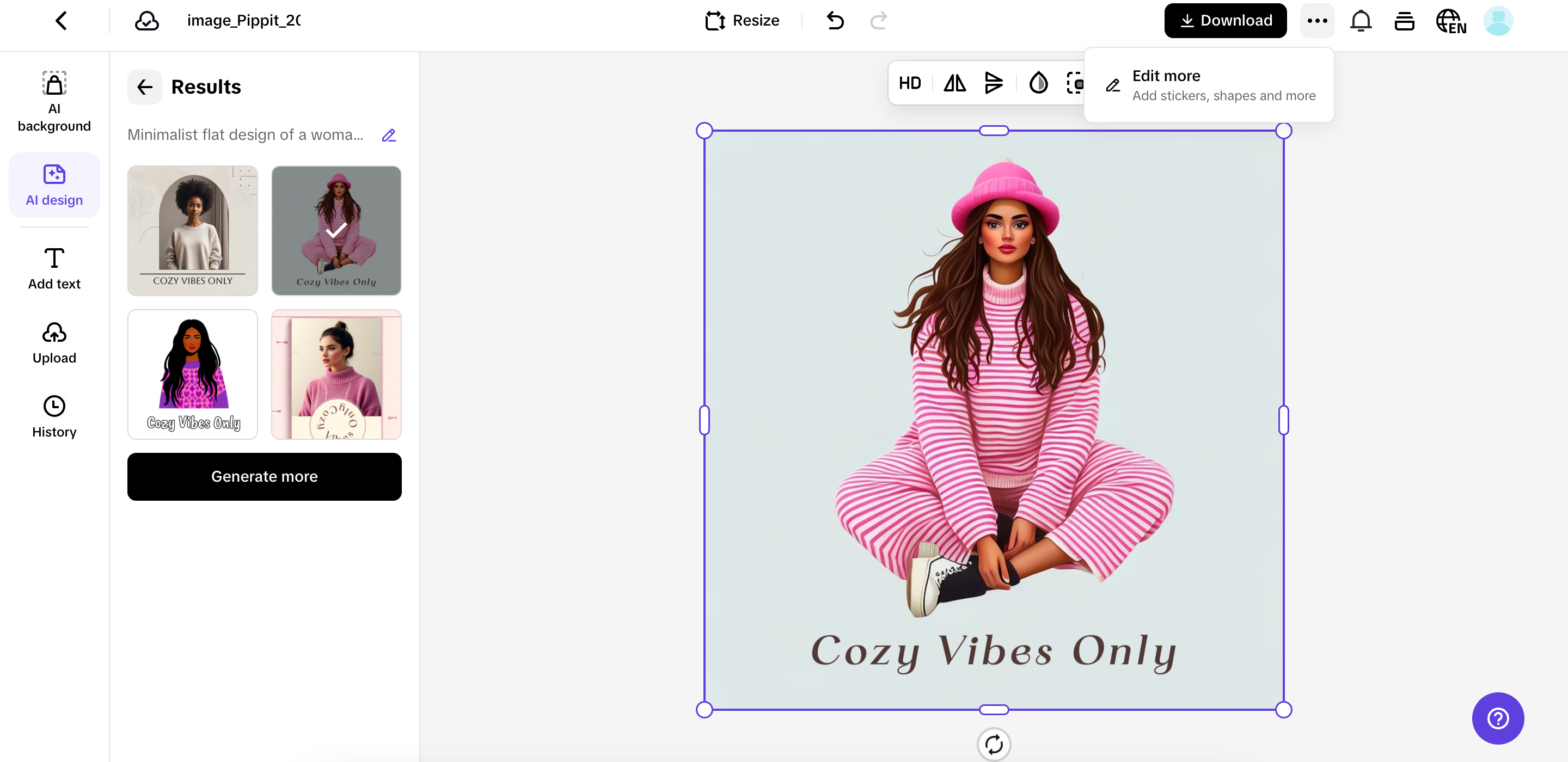 Exporte e compartilhe sua imagem