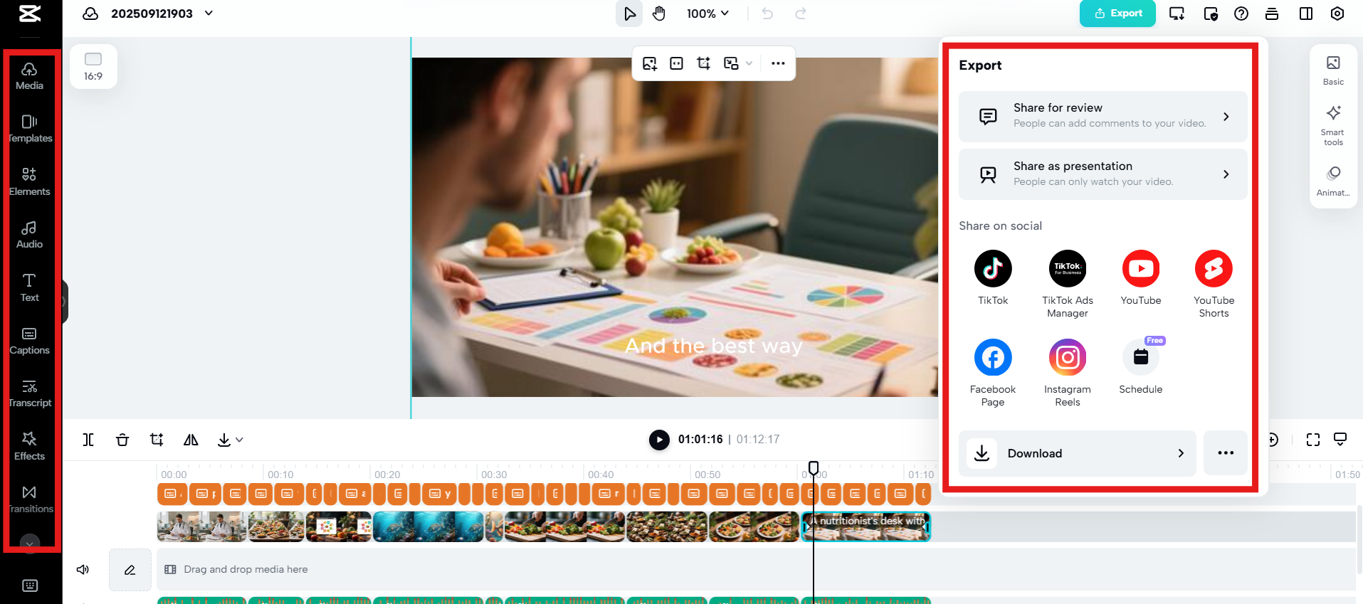 Sempurnakan dan ekspor video