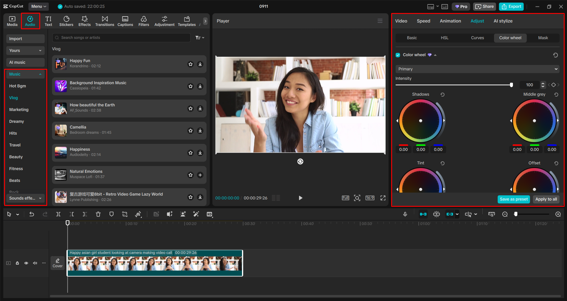 Editing a video with the CapCut desktop video editor