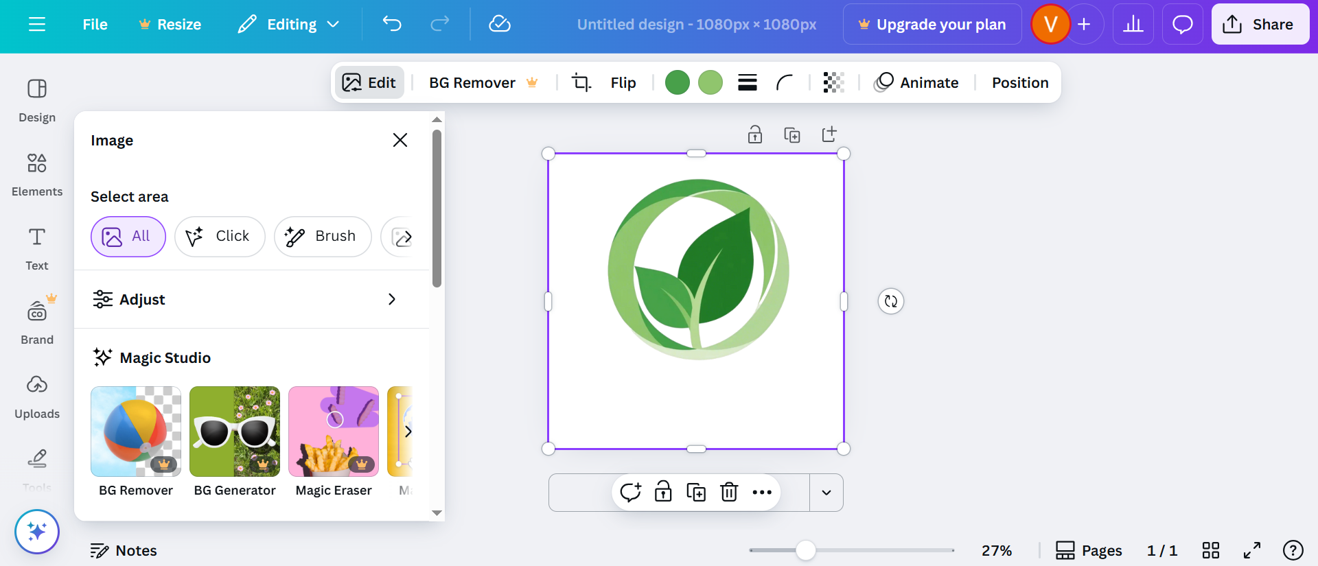 Canva background remover