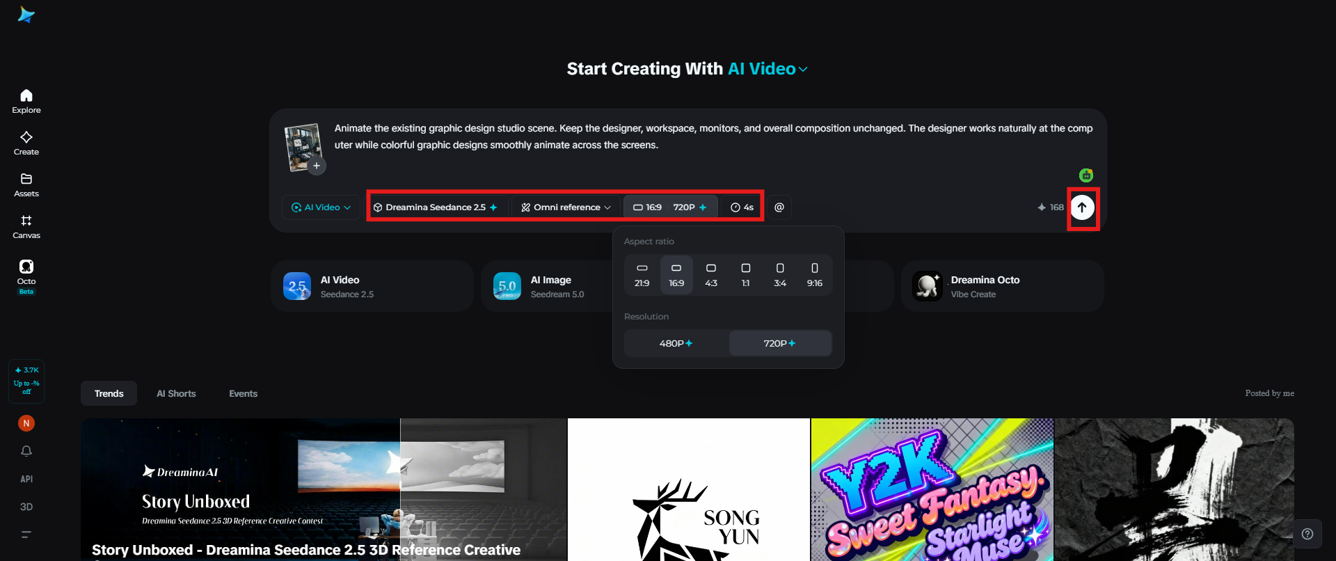 Adjust settings and generate