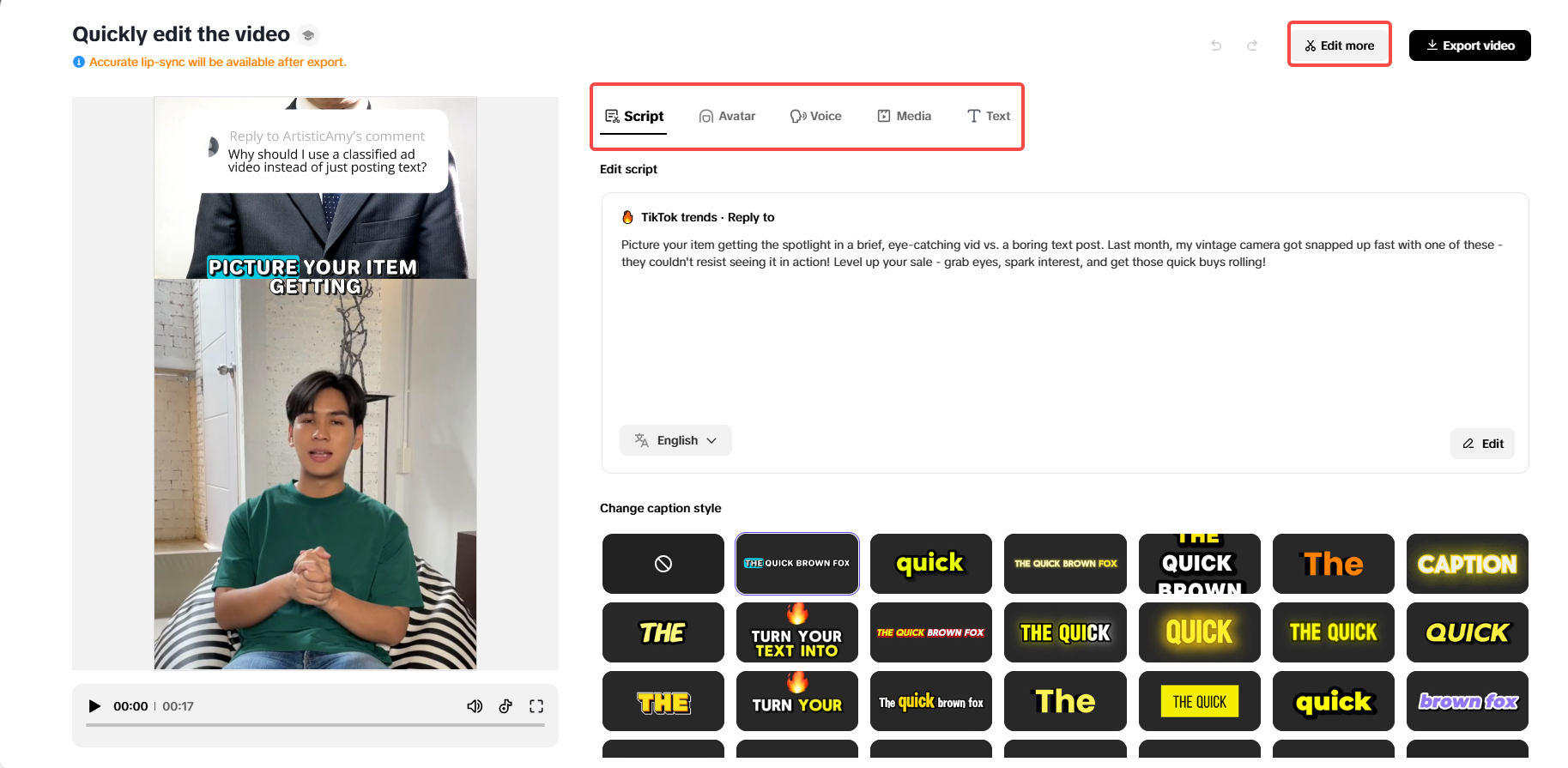 Fazer edição rápida