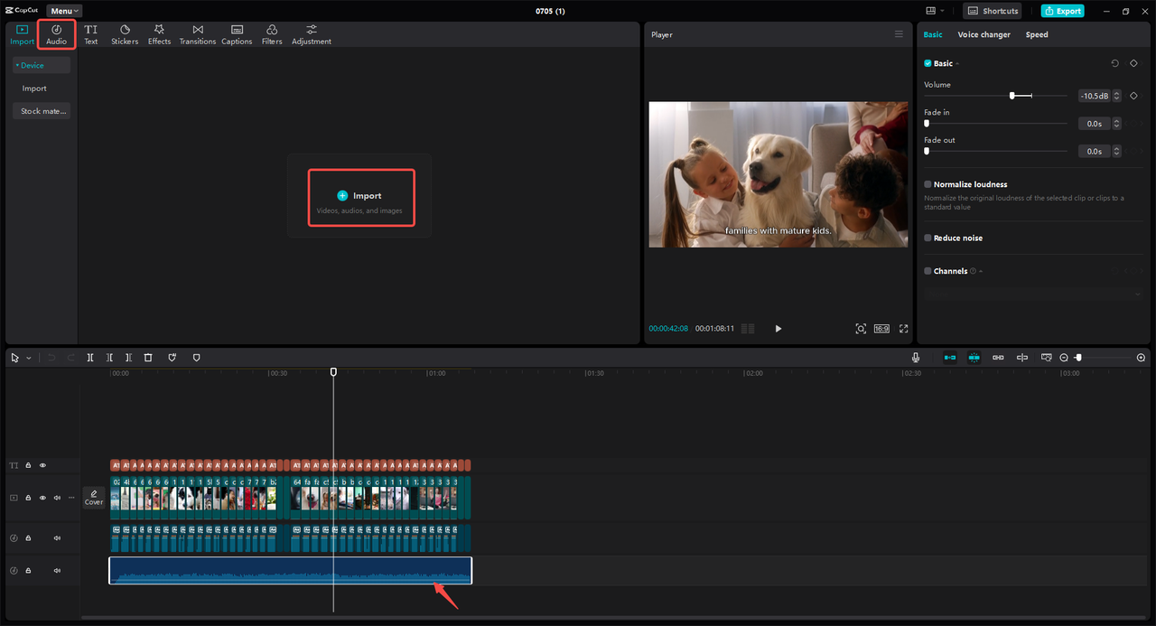 Add audio files