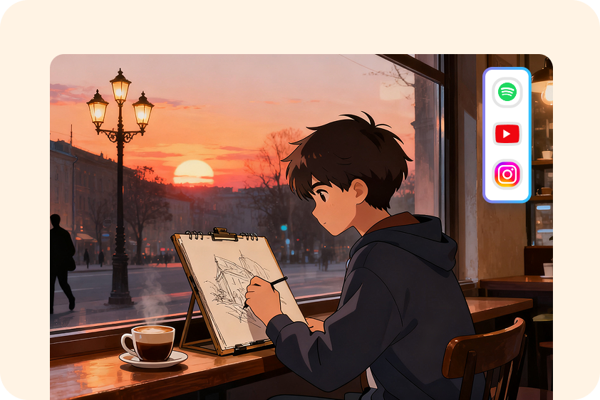 Use lofi backgrounds for social media content