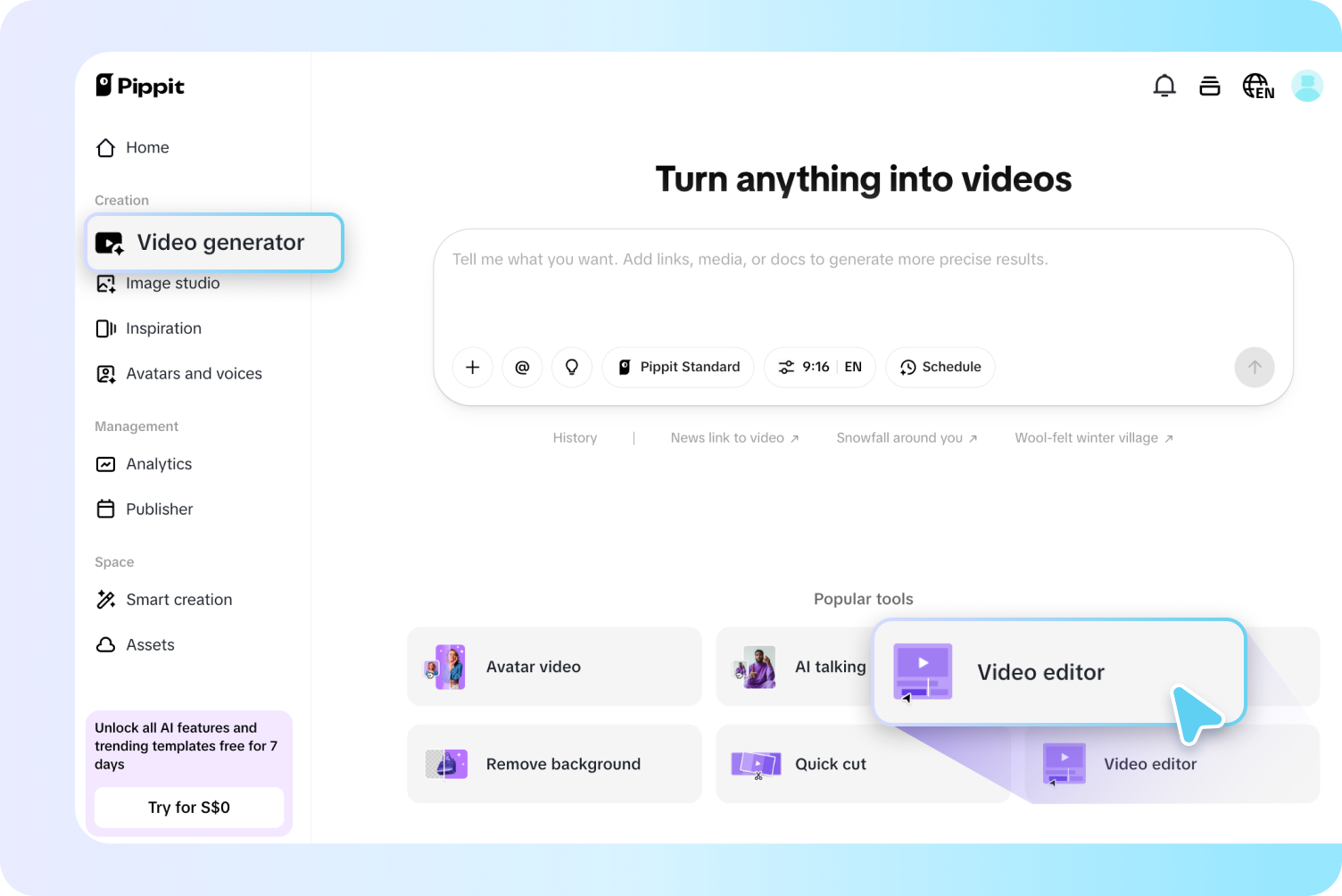 Open the video editor