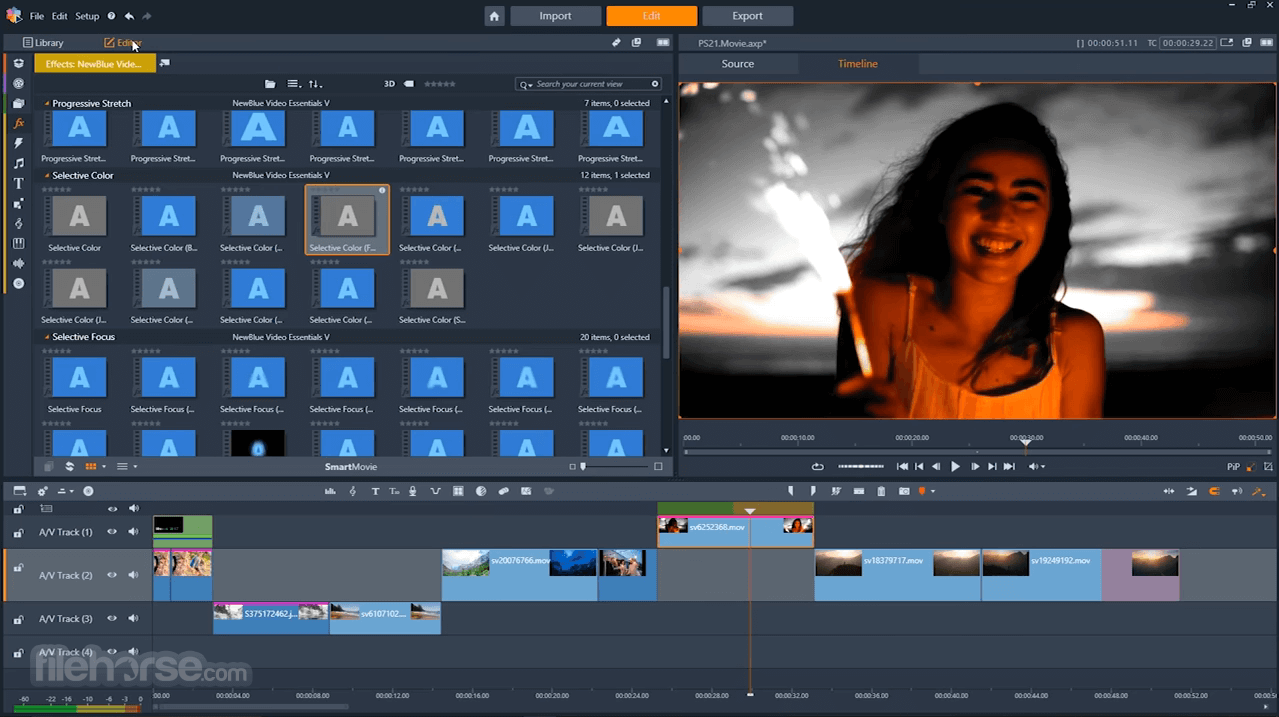 Interface of Pinnacle Studio - an efficient software like Adobe Premiere