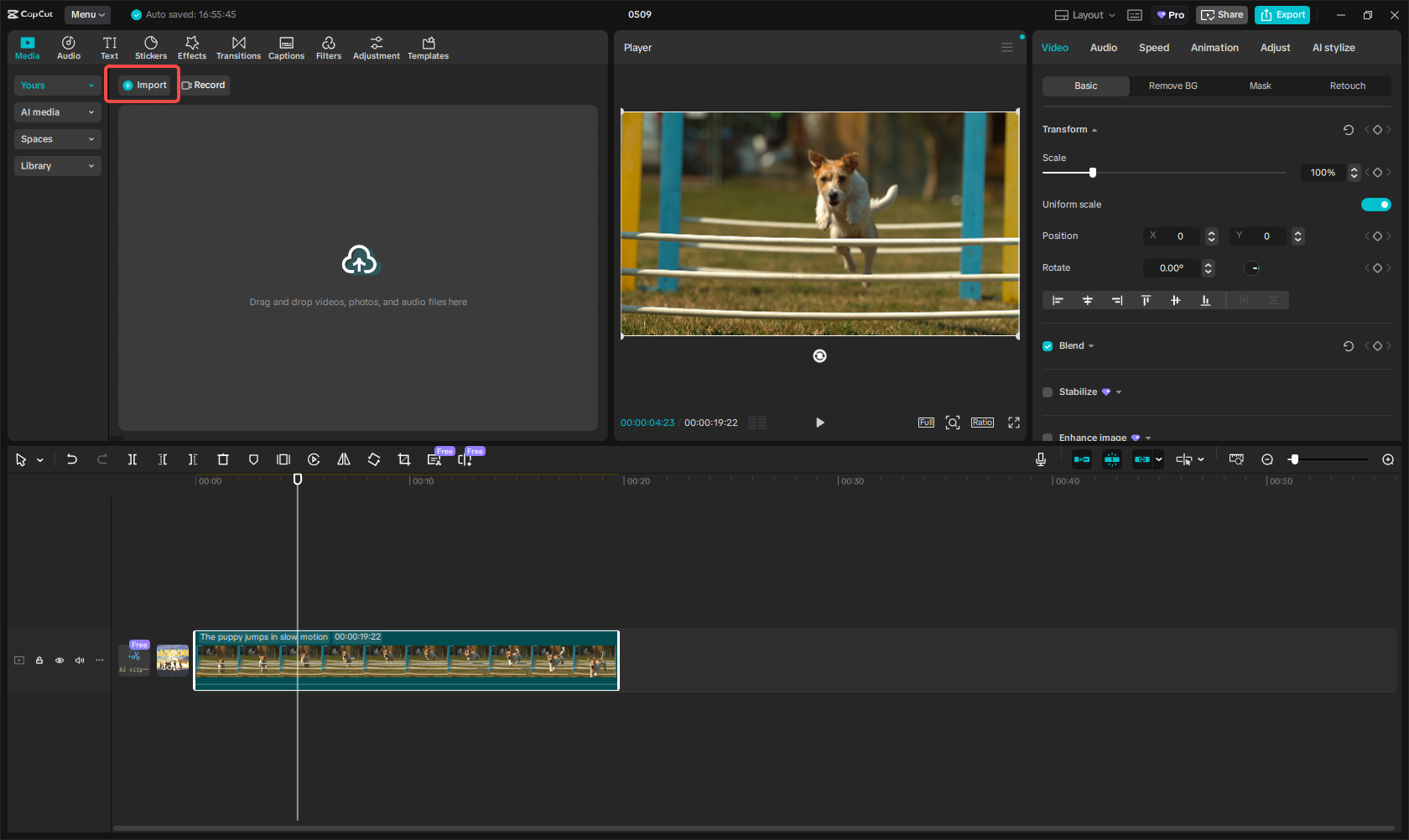 Import your video