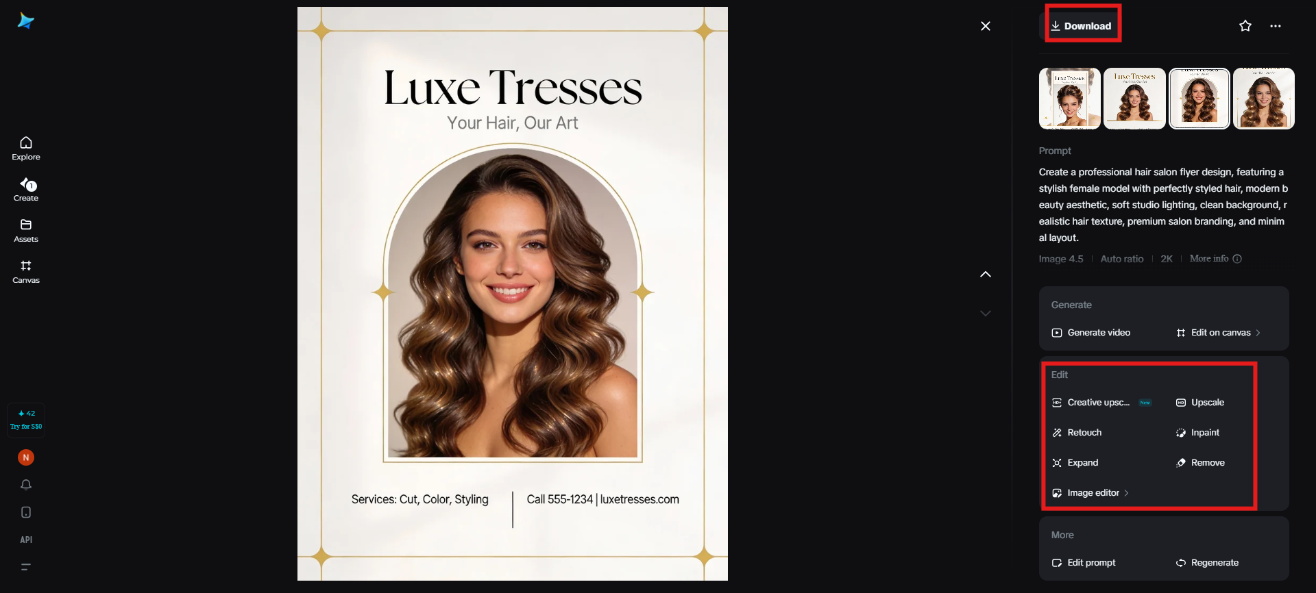 Download the final beauty salon flyer